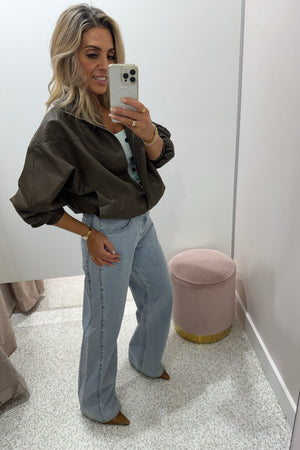 Chosen By Fifi & Annie The Annalise Faux Leather Jacket | Olive