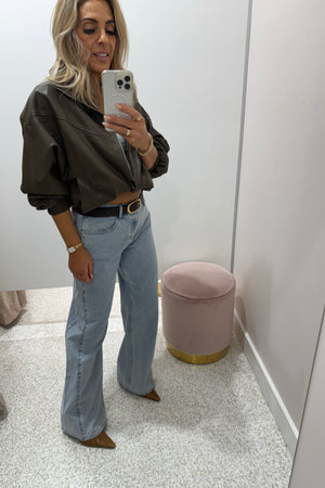 Chosen By Fifi & Annie The Annalise Faux Leather Jacket | Olive