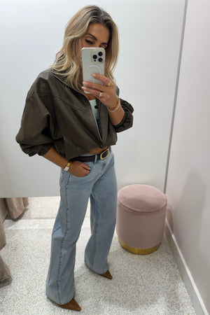 Chosen By Fifi & Annie The Annalise Faux Leather Jacket | Olive