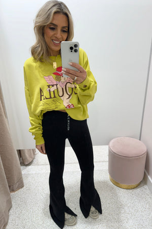 The Laundry Room Tequila Mi Amor Jumper | Vinatge Neon Yellow