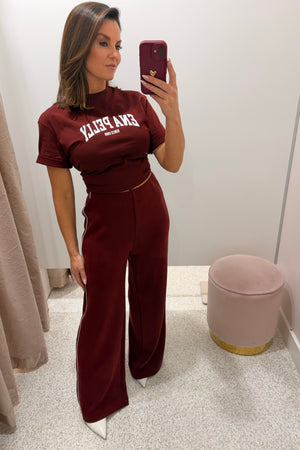 Ena Pelly Alessia Relaxed Pant | Burgandy