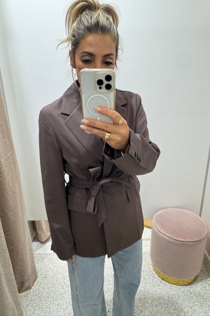 Chosen By Fifi & Annie The Belted Blazer | Greige || BEST SELLER RESTOCKED