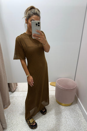 Chosen By Fifi & Annie The Crochet Maxi Dress | Chocolate