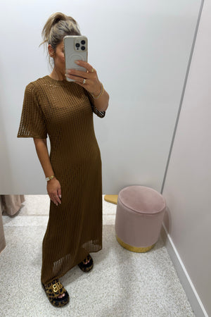 Chosen By Fifi & Annie The Crochet Maxi Dress | Chocolate