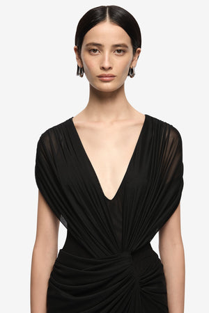 Bec + Bridge Leia Drape Maxi Dress | Black