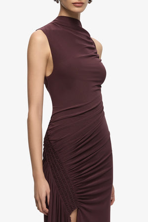 Bec + Bridge Marabou Maxi Dress | Aubergine