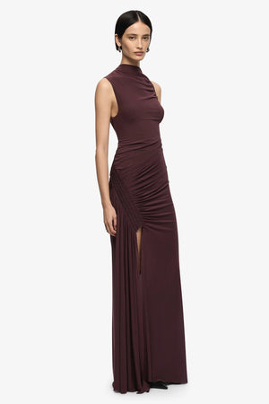 Bec + Bridge Marabou Maxi Dress | Aubergine