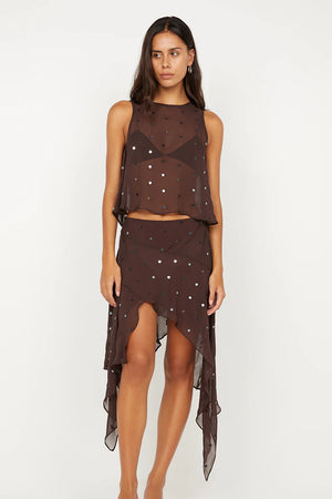 Bec + Bridge Arielle Shell Top | Dark Chocolate