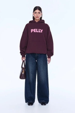 Ena Pelly Cassie Oversized Hoodie | Deep Cherry Red