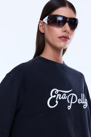Ena Pelly Mock Layer Long Sleeve Tee | Vintage Black