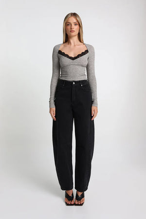 Madison The Label Pippa Top | Grey || PRE-ORDER ETA 6/06/2026