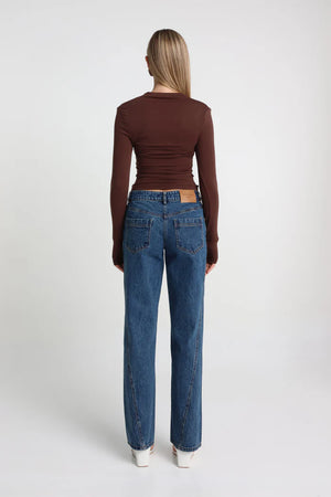 Madison The Label Clementine Long Sleeve Top | Chocolate || PRE-ORDER ETA 6/06/2026