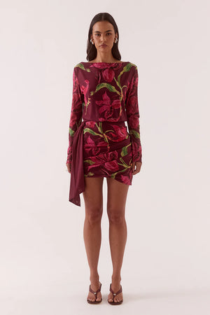 Sovere Studio Azalia Long Sleeve Mini Dress | Vino