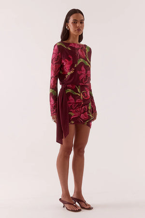 Sovere Studio Azalia Long Sleeve Mini Dress | Vino
