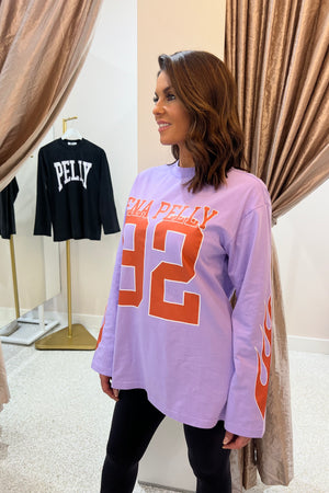 Ena Pelly Flame Jersey Long Sleeve Tee | Pink