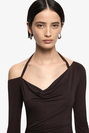 Bec + Bridge Court Long Sleeve Maxi Dress | Dark Chocolate