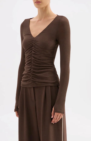 Nude Lucy Gigi Mesh Top | Walnut