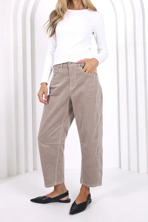Chosen By Fifi & Annie The Tonia Relaxed Cropped Denim Jean | Latte Corduroy || NEW COLOUR