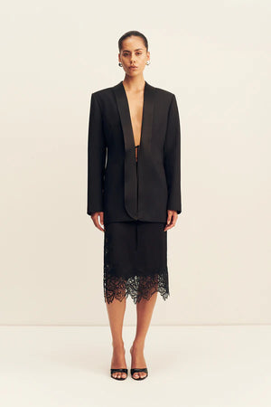 Shona Joy Benji Tuxedo Tie Blazer | Black