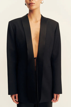 Shona Joy Benji Tuxedo Tie Blazer | Black