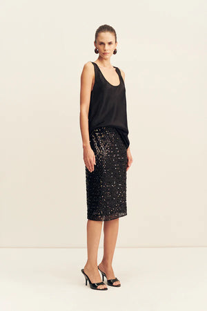 Shona Joy Everly Midi Skirt | Black