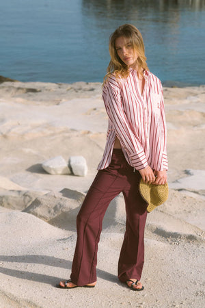 Araminta James Pomodoro Twill Pant | Burgundy