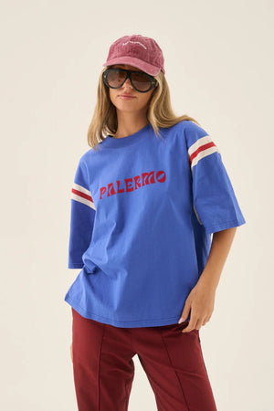 Araminta James Palermo Panel Oversized Tee | Cobalt Blue