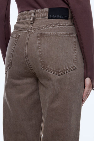Ena Pelly Letti Straight Leg Jean | Mushroom