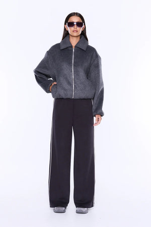 Ena Pelly Maeve Wool Blend Bomber | Grey