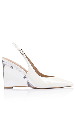 Lana Wilkinson Octava Slingback Wedge | Patent White