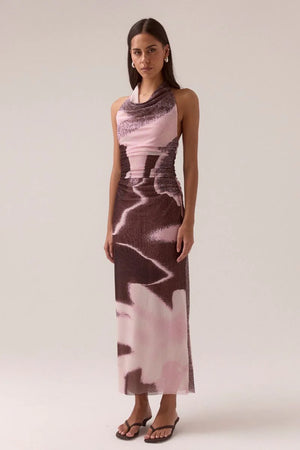 Sovere Afterlight Mesh Dress | Raisin