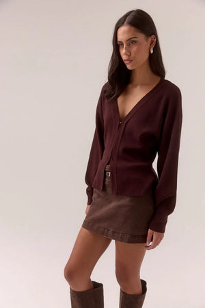 Sovere Sentment Knit Cardi | Plum