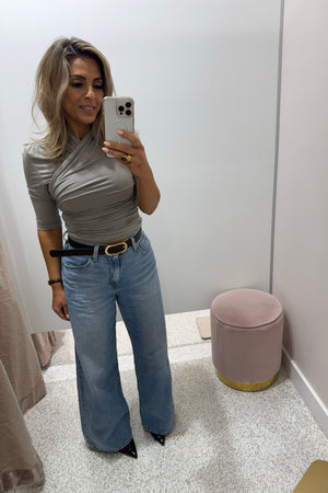 Madison The Label Adalia 3/4 Sleeve Top | Steel
