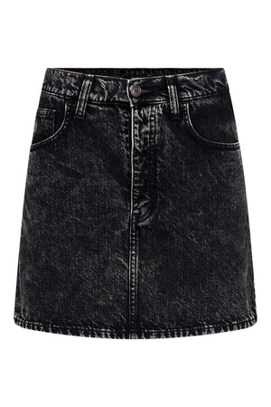 Bassike Motley Denim Mini Skirt | Black Ice