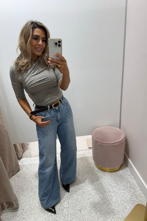 Madison The Label Adalia 3/4 Sleeve Top | Steel