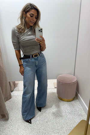 Madison The Label Adalia 3/4 Sleeve Top | Steel