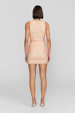 Ownley Skipper Mini Dress | Peach Gingham
