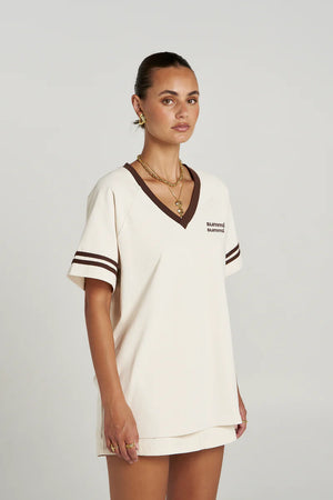 Summi Summi Reverie V Neck Tee | Vanilla/Espresso