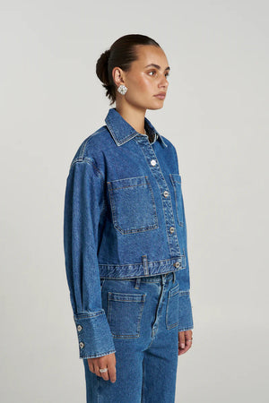 Summi Summi Soho Cropped Denim Jacket | Bleu