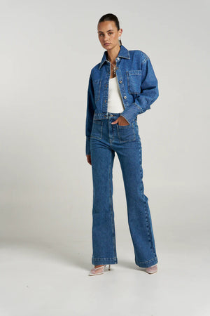 Summi Summi Soho Cropped Denim Jacket | Bleu