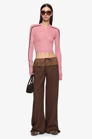 Bec + Bridge Alyna Long Sleeve Top | Blush/Chocolate