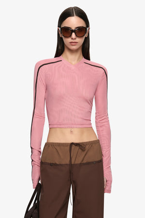 Bec + Bridge Alyna Long Sleeve Top | Blush/Chocolate