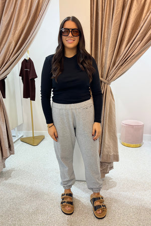 Bassike Slim Fit Rib Baby L/S T.Shirt | Black