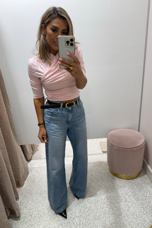 Madison The Label Adalia 3/4 Sleeve Top | Pink