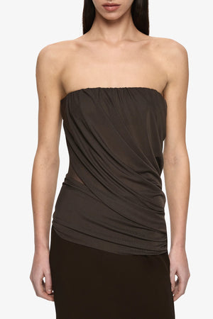 Bec + Bridge Xanithis Strapless Maxi Dress | Bitter Chocolate