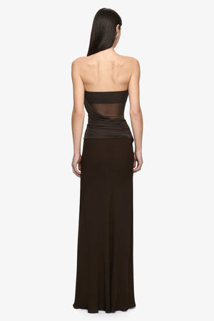 Bec + Bridge Xanithis Strapless Maxi Dress | Bitter Chocolate