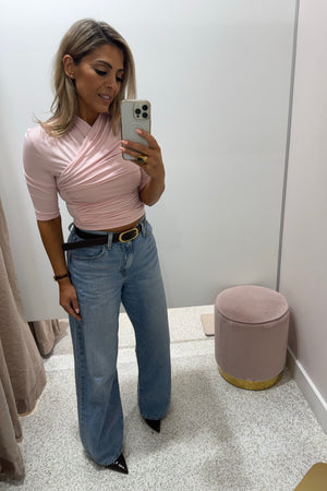 Madison The Label Adalia 3/4 Sleeve Top | Pink