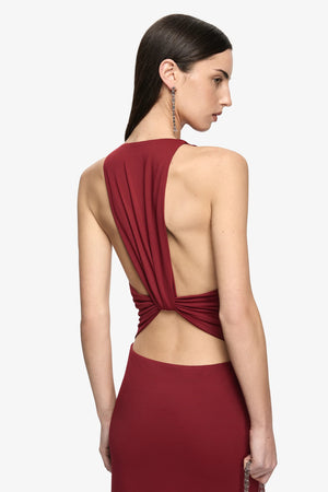 Bec + Bridge Thalia V Maxi Dress | Syrah
