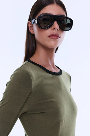 Ena Pelly Jade Long Sleeve Top | Olive