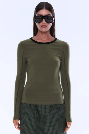 Ena Pelly Jade Long Sleeve Top | Olive